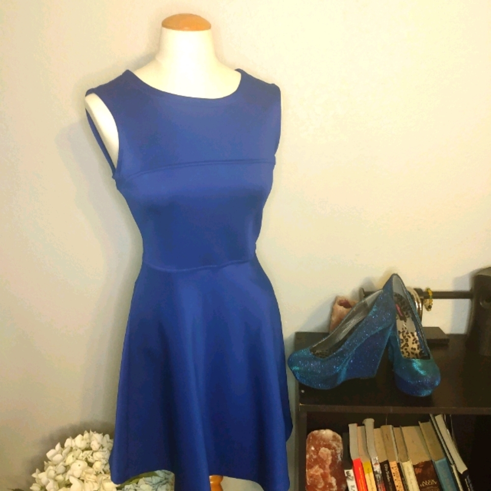 Daisy Fuentes blue sleeveless dress sz S